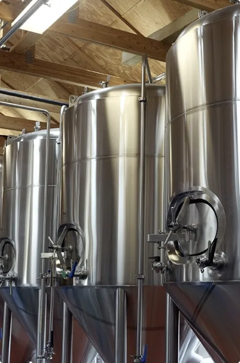 Beer production tanks