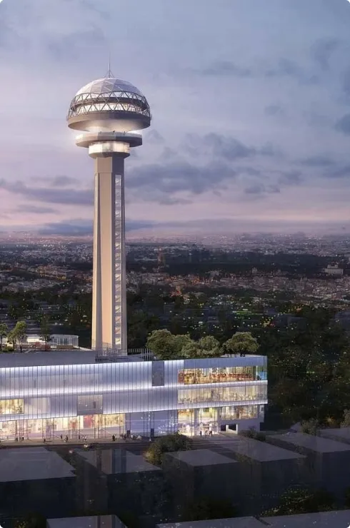 Observation tower overlooking cityscape symbolizing visibility and strategic perspective