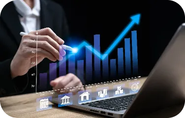 An analyst studies tablet charts to monitor blend quality metrics and procurement performance.
