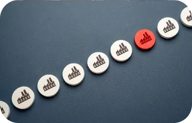 Icons arranged to illustrate the sequential stages of a supplier flow.