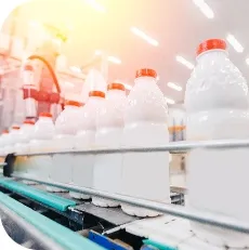 Bottles of dairy produced
