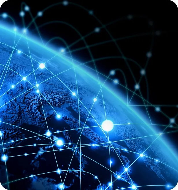 Global supply chain network connectivity concept showing interconnected regions and flows
across a digital network.
