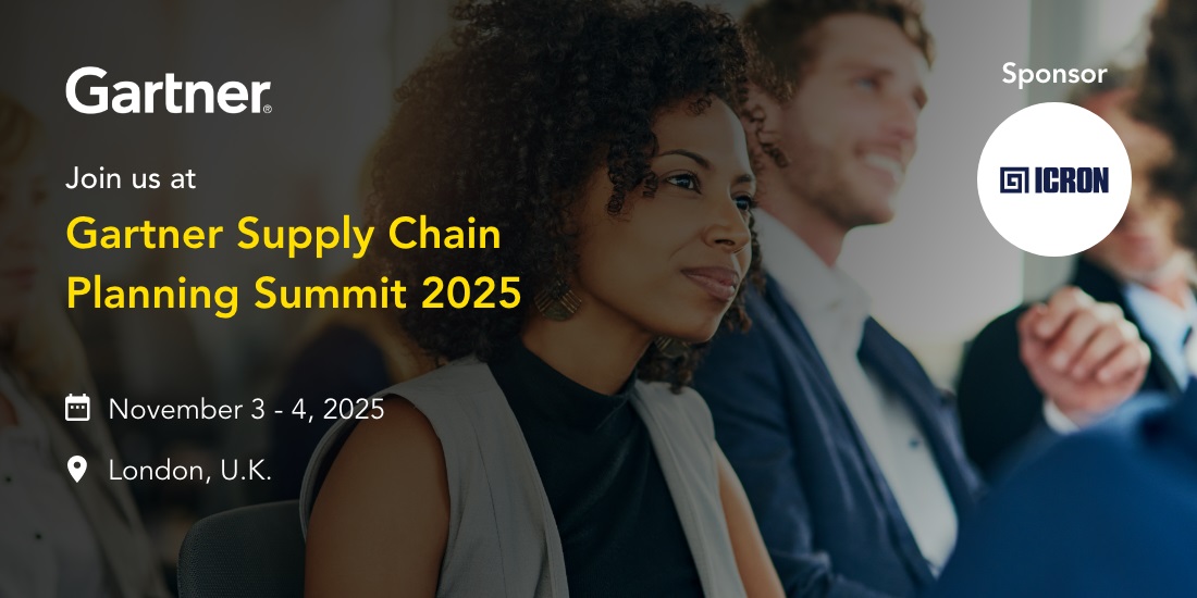 ICRON sponsoring Gartner Supply Chain Planning Summit 2025 in London, November 3–4