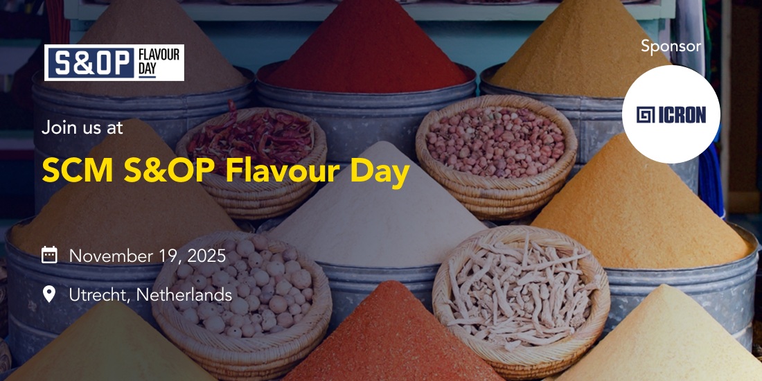 ICRON sponsoring SCM S&OP Flavour Day 2025 in Utrecht, Netherlands, on November 19, focused on supply chain planning.