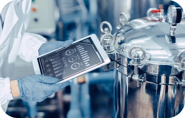 A beverage production check supports scenario-based planning across sourcing, inventory, and operations.